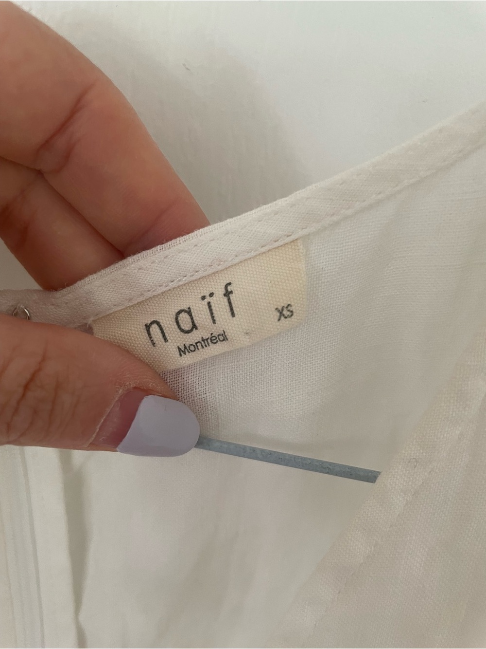 NAIF White Sleeveless V-Neck Linen Maxi Dress with Pockets - Picture 5 of 11